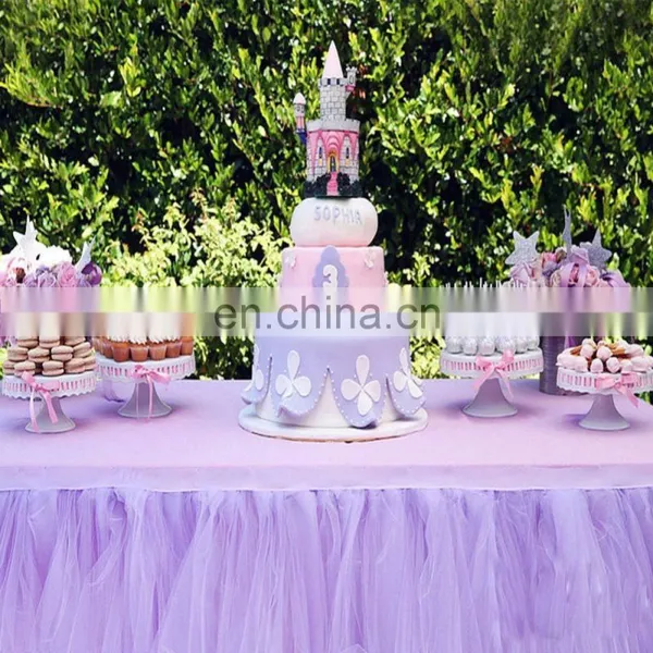 New Arrival Hot Pink Beautiful Rainbow Table Skirts photo-5