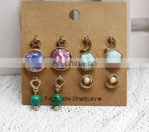 Moon and Star Earring Set