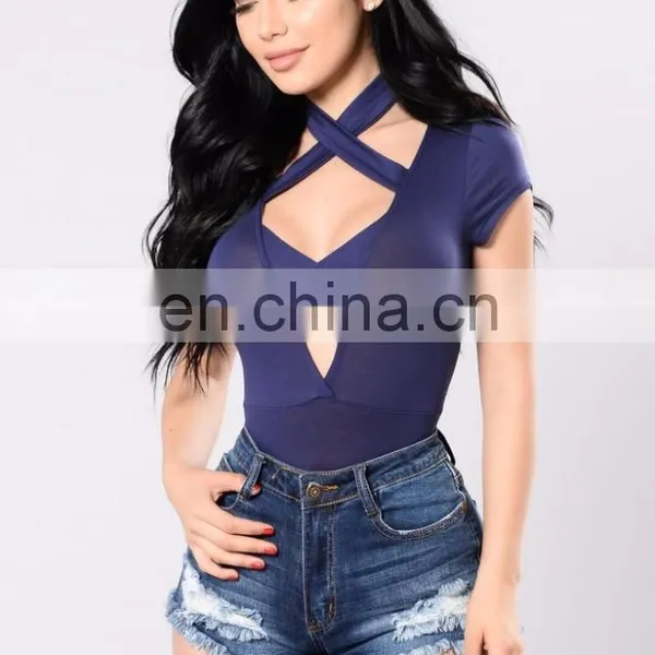 Fashion Blue Women Tight Lycra Bodysuit photo-3