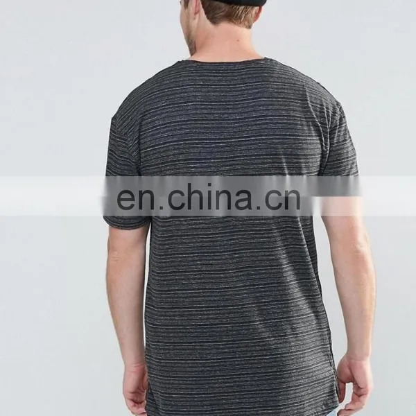 Men Polyester Sublimation Print Long Line t Shirts With Side Pocket photo-2