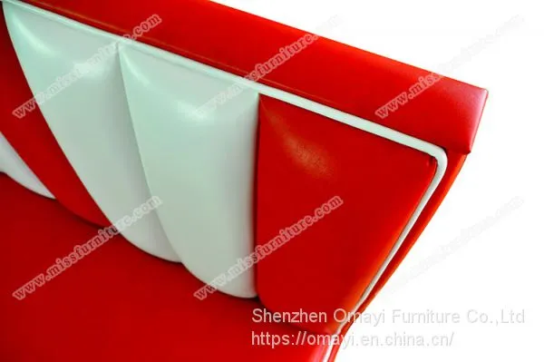 American 1950s Retro Diner Booth Sofa, Colorful Stripe Leather Diner Booth Manufacturer photo-4