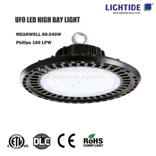 ETL/CE/DLC сертифицированные UFO светильники LED для высоких помещений, 100 Вт, 140 лм/Вт, 5-летняя гарантия