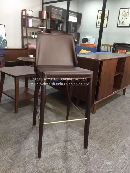 Wholesale Modern Leather Cushion Kitchen High Bar Chair photo-2