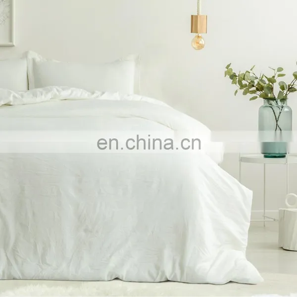 Fashion Durable Plain Color Water Wash Cotton Duvet Cover Set photo-7