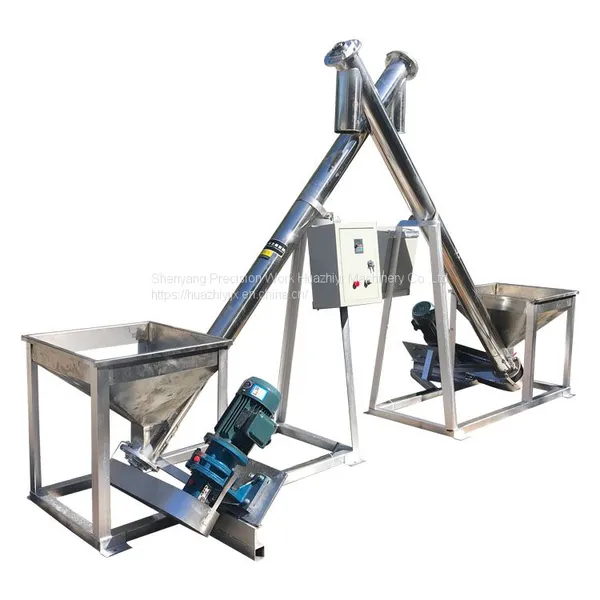 High Output Cement Maize Screw Conveyor With Hopper for Sale / Helical Blade Screw Conveyor