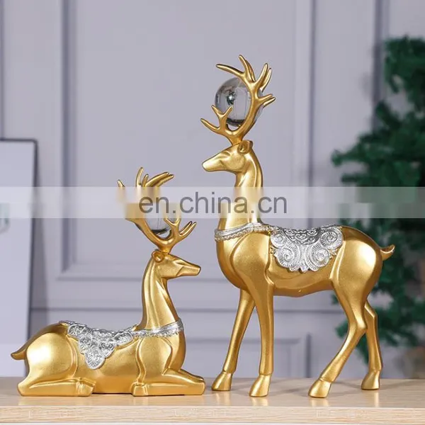 European Creativity in the New Year the New Year Fortune Deer Household Living Room Modern Study Resin Ornaments Art Crafts photo-2