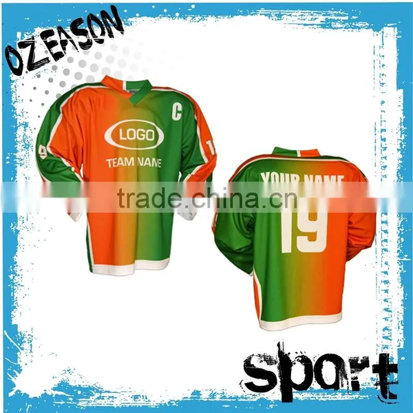 100% Polyester High Quality Orange Ice Hockey Jersey Manufacturer photo-2