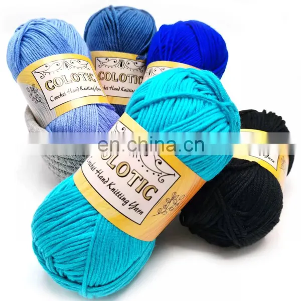 100% Acrylic Yarn Tufting Hand Crochet 10ply Milk Cotton Yarn