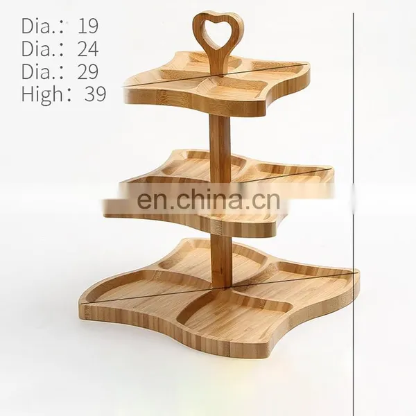 3 Tier Wood European Style Cake Stands Set for Sale Birthday Theme Luxury Wedding Cakes Events Dessert Table photo-3