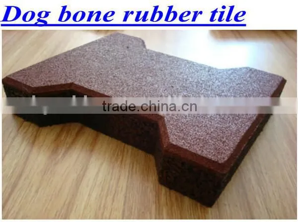 Type Dog Bone Rubber Floor 23mm Thickness Driveway Rubber Paver photo-6