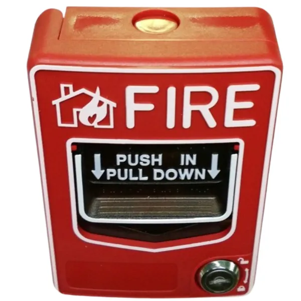 24V Conventional Manual Call Point Pull Down Plate Button Fire Button With Key for Fire Alarm System