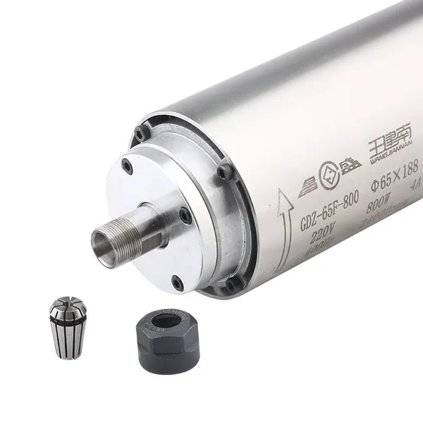 CNC Air-Cooled Spindle 800w 220V 380V Woodworking Spindle Motor Φ65x188 400Hz 24000RPM For CNC Router Milling Engraving Machine photo-2
