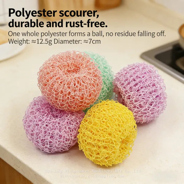 Kitchen Cleaning Ball Natural 100% Polyester Dish Scrubber photo-2