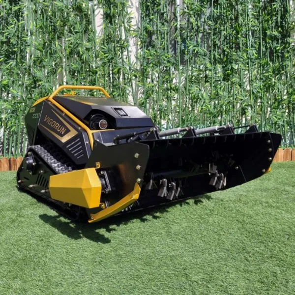 Vigorun Tech Remote Control Lawn Mower Rubber Tracks User-Friendly Remote Adjustment for Crop Areas