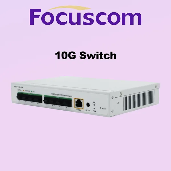 10G L3 Managed Fiber Switch, 8-Port 10G SFP+ High-Performance Stackable Enterprise Network Switch Focuscom S5720-8X photo-3