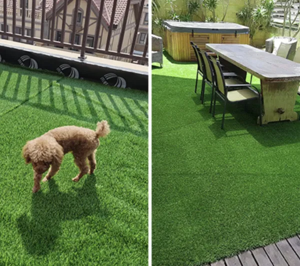 50mm Olefin Fiber Artificial Turf With UV Stabilization and 10mm Drainage Holes for Commercial Landscape photo-4