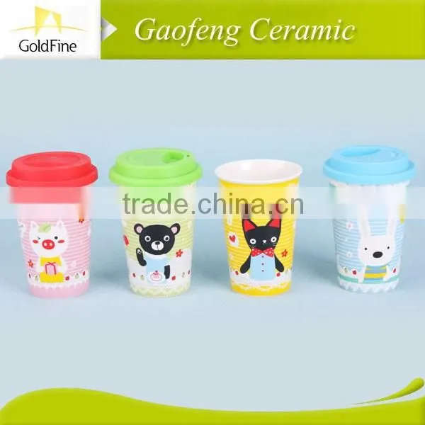 2015 New and Nice Printing Designed Paintable Ceramic Coffee Mug With Big Handle photo-4