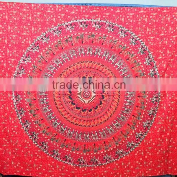 Printed Cotton Mandala Tapestry New Design Wall Hanging Wholesale Price Bedsheet Bohemian Throw photo-2