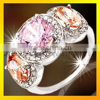 Latest Ring for Women High Quality Three Stone 925 Sterling Silver Ring photo-2