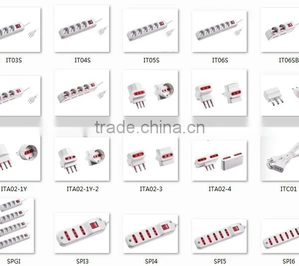 2014 New Switched Italian Socket Power Strip Surge Protector 4 Outlets photo-2