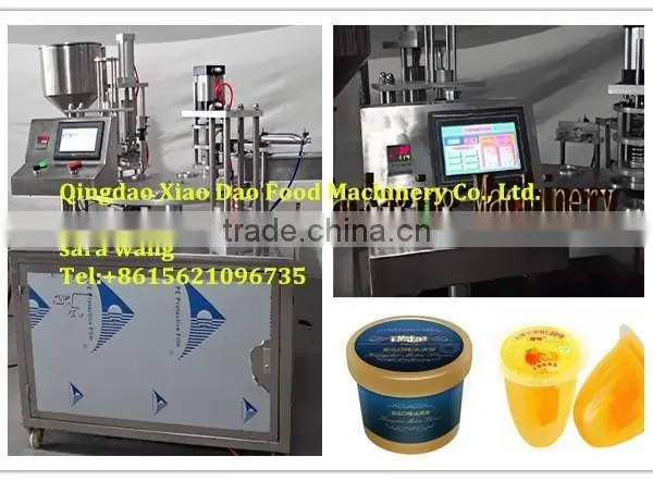 new design rotary jally/yogurt / jam / ice cream cup Filling and sealing machine/+8615621096735/skype:sara.xiaodao                        
                                                Quality Choice