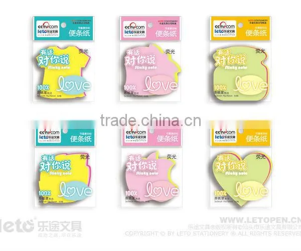 3*3 Inch Shaped Sticky Notes Sticky Note Pad for 3 Layer 6102