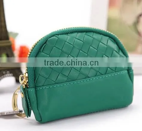 Women Mini Faux Leather Zipper Coin Bag With Keyring photo-3