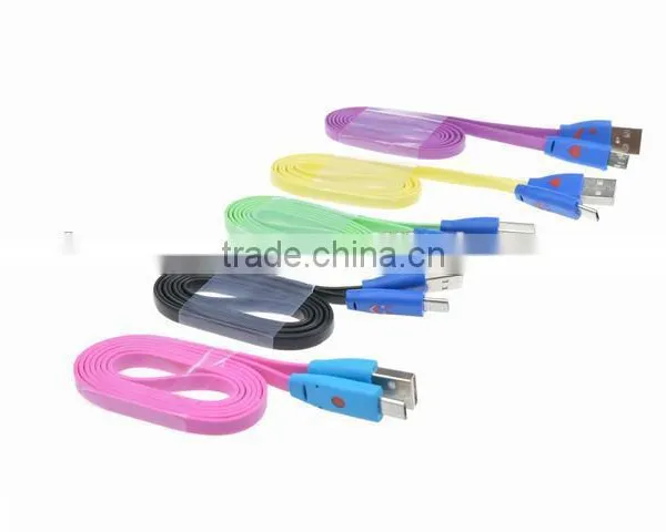 2015 Hot Selling Smile Face V8 Micro Usb Data Cable For Samsung Mobile Pone Micro USB Cable With Led photo-6