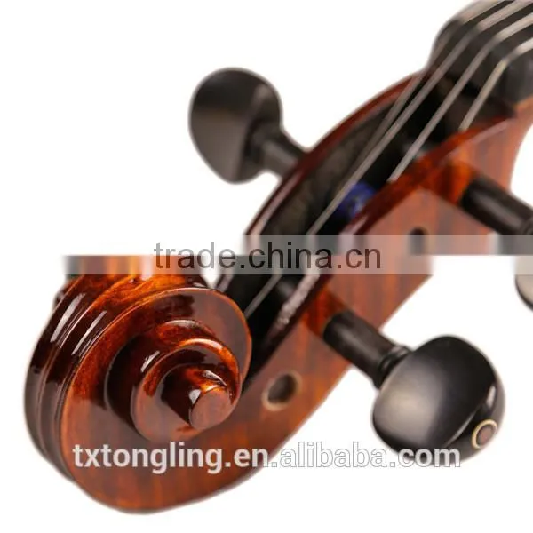 Master Handmade Nature Flamed Maple Violin Advanced Asoustic Matt Violin Ebony Fitted With Case TL004-3 photo-4