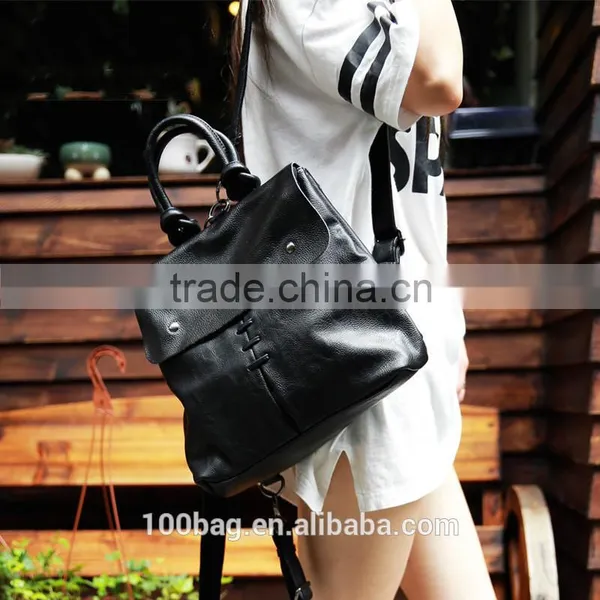 2016 Korea Style Wholesale School PU Leather Backpack for Girls photo-4