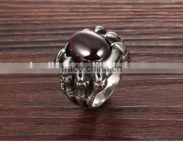 Fashionable Trend Claw Stainless Steel Jewelry Cubic Zirconia Zircon Ring for Men photo-4