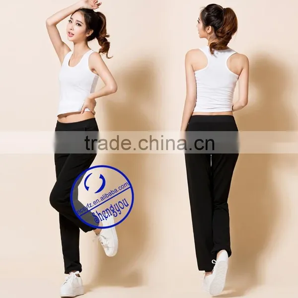 Wholesale Women Cotton Modal Black Yoga Pants With Pocket photo-2