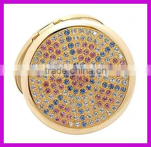Factory Customized Rhinestone Crystal Bling Compact Mirror photo-5