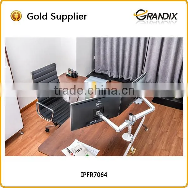 Dual Arms 360degrees Rotating Lcd Monitor Arm Clamp on the Desk