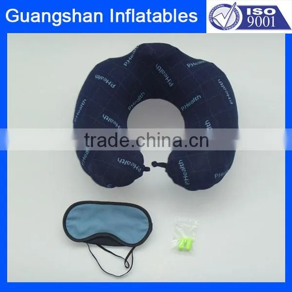 wholesale travel kit inflatable u shape neck pillow