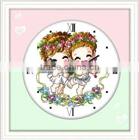 Cupid clock cross stitch set