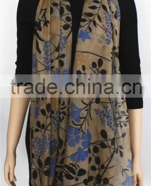 2015 New Fashion Tree Printed Wool Scarf photo-2