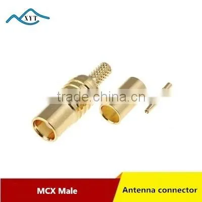 Factory Price 50ohm Plated Gold Coaxial Mcx Straight rf Coaxial Connector for Rg174 Cable