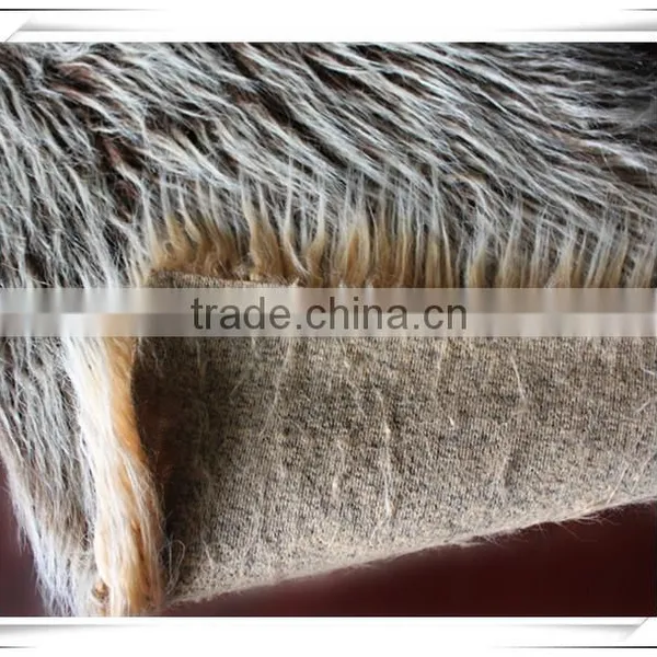 Long Pile Fashion Gradient Color Fake Fur Fabric photo-2