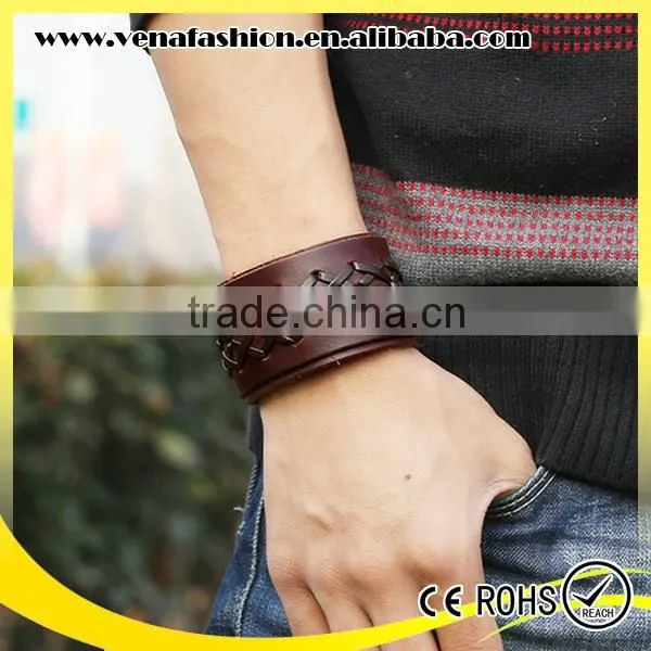 Genuine Italian Wide Leather Bracelet,leather Wrap Bracelet