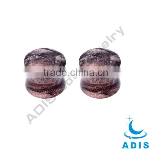 Natural Amber Stone Double Flare Plug Piercing Body Jewelry