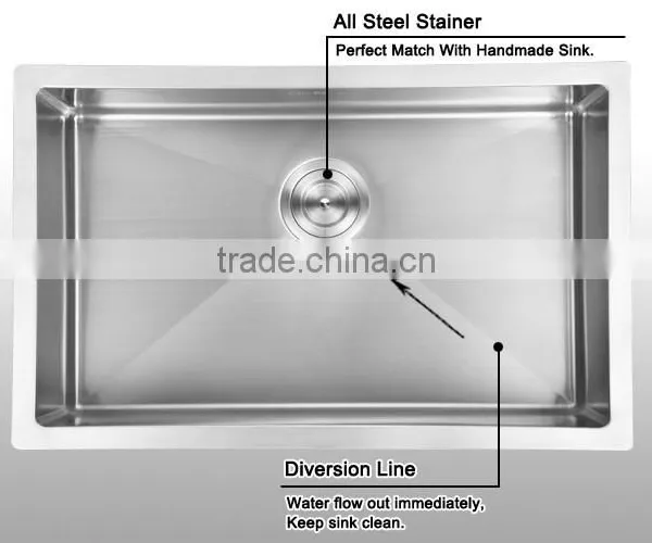 European Style Handmade Kitchen Sink Cabinet Under Counter Stainless Steel Sinks -- R10-3018 photo-5