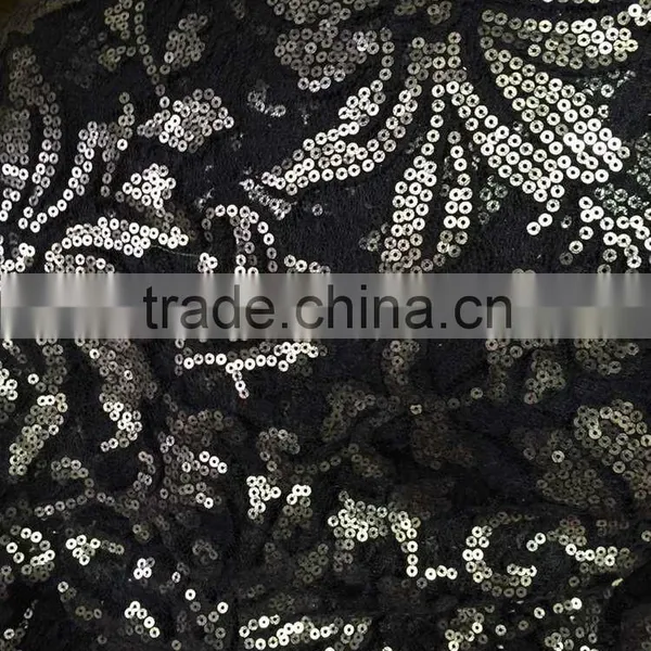 Gold Sequin or Silver Sequin Fabric or Embroidery Fabric photo-5