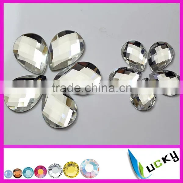 Sew on Flatback Teardrop Shape Crystal ab Color Strass Rhinestones, Can be With or Without Holes Glue on for Clothes photo-2