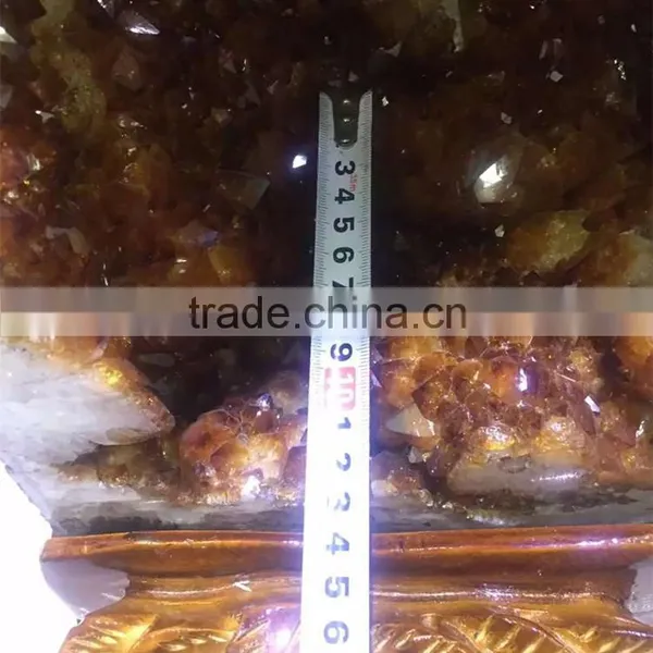Natural Topaz Crystal Ornaments Citrine Geodes For Sale photo-3