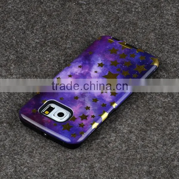 C&T Gold Foil Star 2in1 Hybrid Dual Layer Plastic Hard Shell and Fexible TPU Protective Case for Smasung Galaxy S6 Edge photo-2