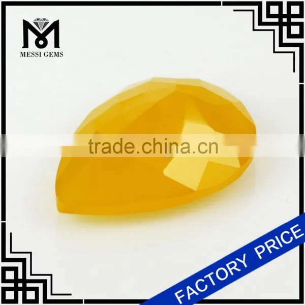 Yellow Agate Gem Stone 10x14MM Pear Machine Cut Agate Stone photo-4