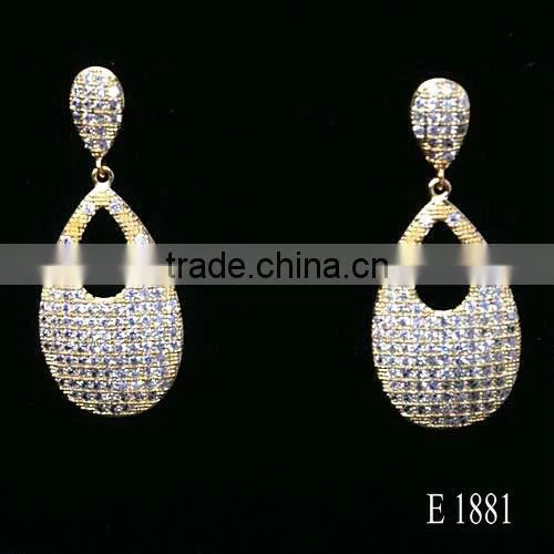 Seoul Stone Jewelry Cubic Zirconia Earrings Gold and Rhodium Plated Cheap Earring photo-2