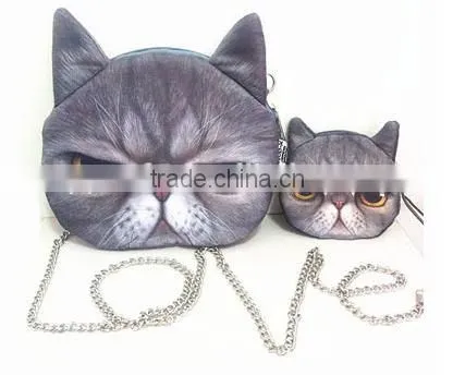 Custom With Cute Cat Print Cross Body Bag Single-shoulder Bag for Fashion Girl