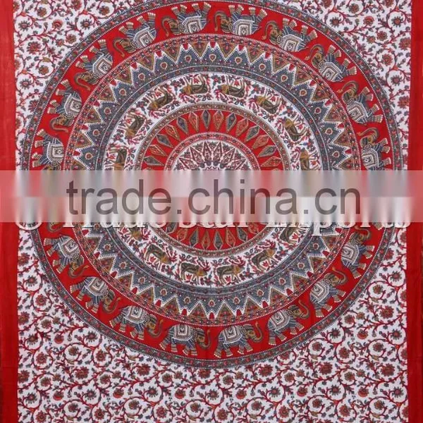 Twin Size Ombre Mandala With Elephant Wall Art Psychedelic Boho Hippie Wall Decor Tapestry photo-2